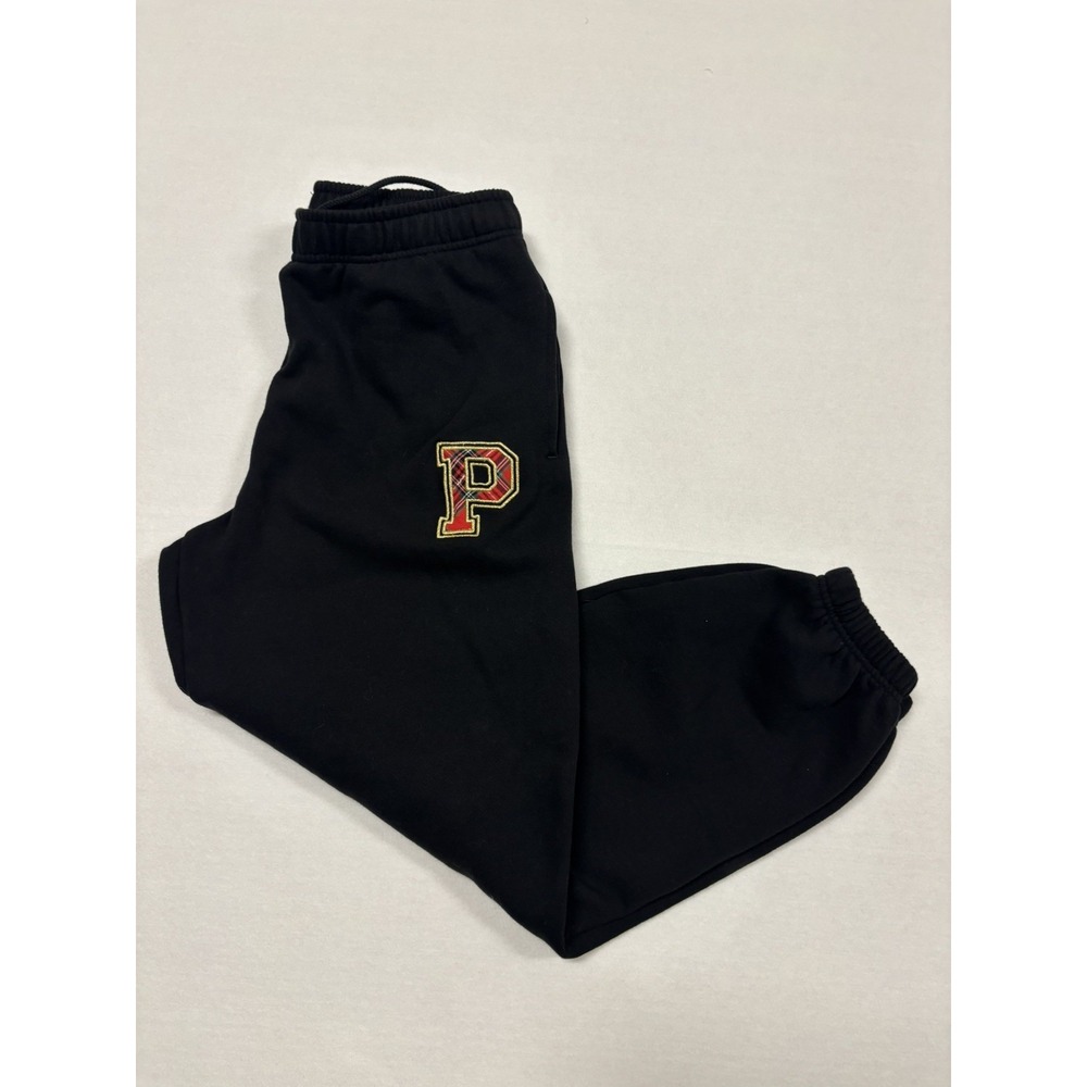 Victoria's Secret PINK Black Santa's Fave Campus Fleece Sweatpants ~MEDIUM ~ NWT